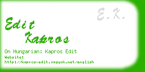 edit kapros business card